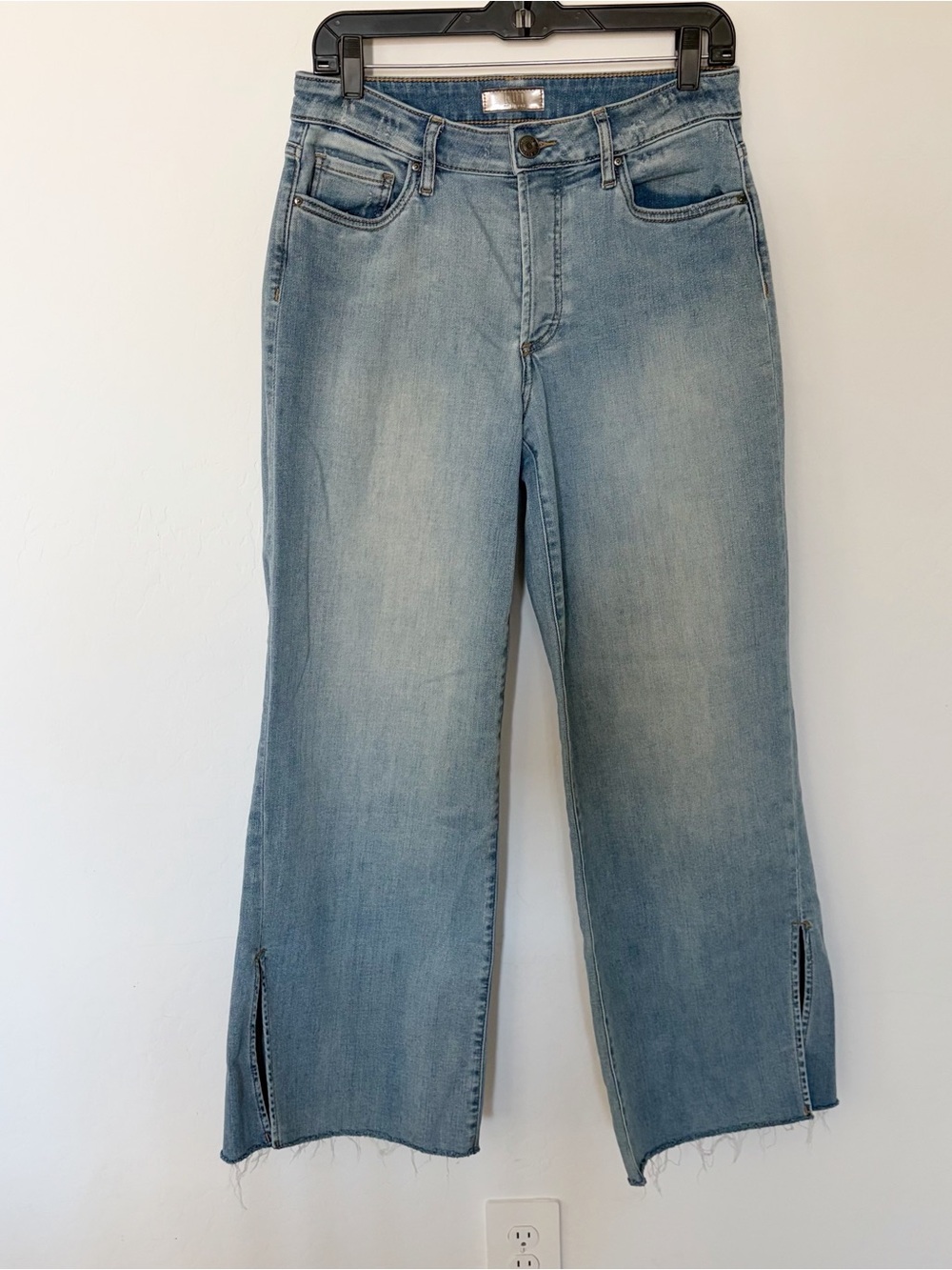 Kut From The Kloth Meg High Rise Wide Leg Button Fly Slit Hem Jeans Size 6
